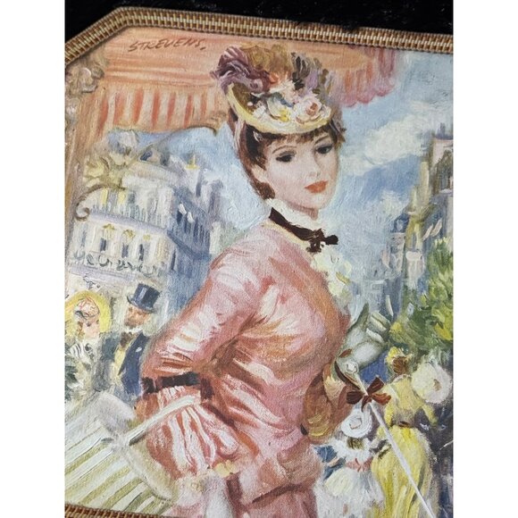 Vintage Octagonal Decorative Coasters Trivets Elegant Victorian Lady Design - Picture 3 of 13